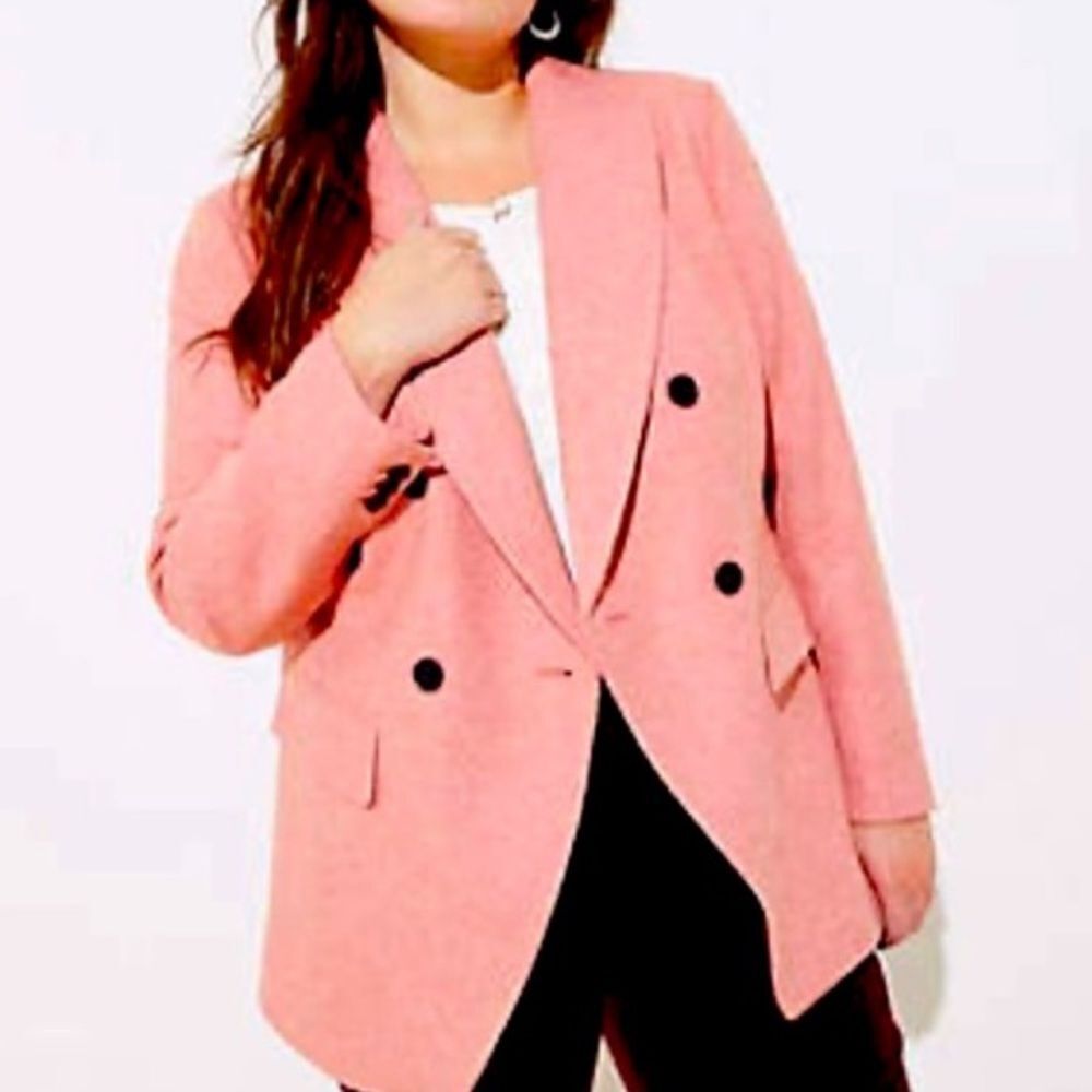 NEW Loft Melange Double Breasted Blazer in Old Rose Size 8
